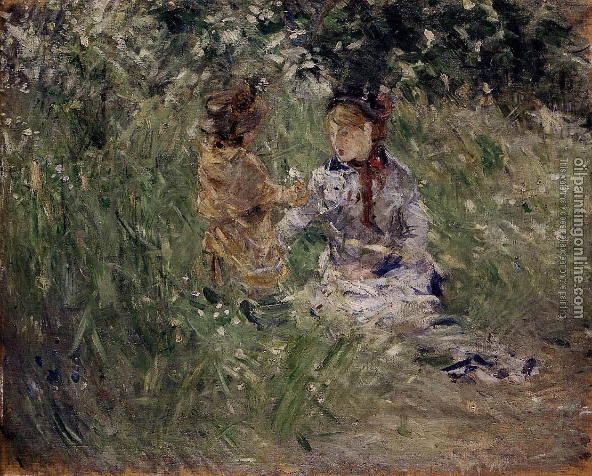 Morisot, Berthe - Julie with Pasie in the Garden at Bougival